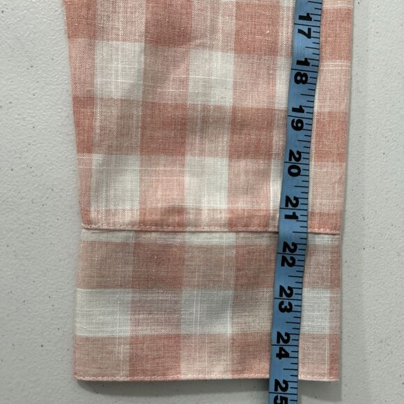 Creation Shirt Womens Large Pink Plaid Button Up Blouse Beach Vacation - Picture 7 of 8